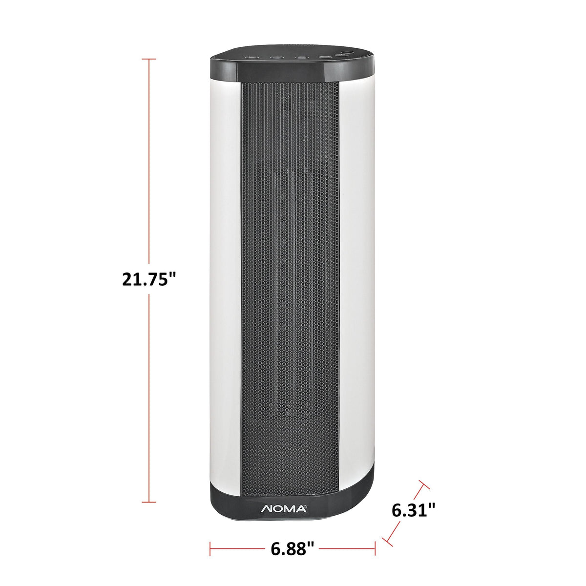 Oscillating Tower/Baseboard Heater withRemote Control & Thermostat, 1500W, White