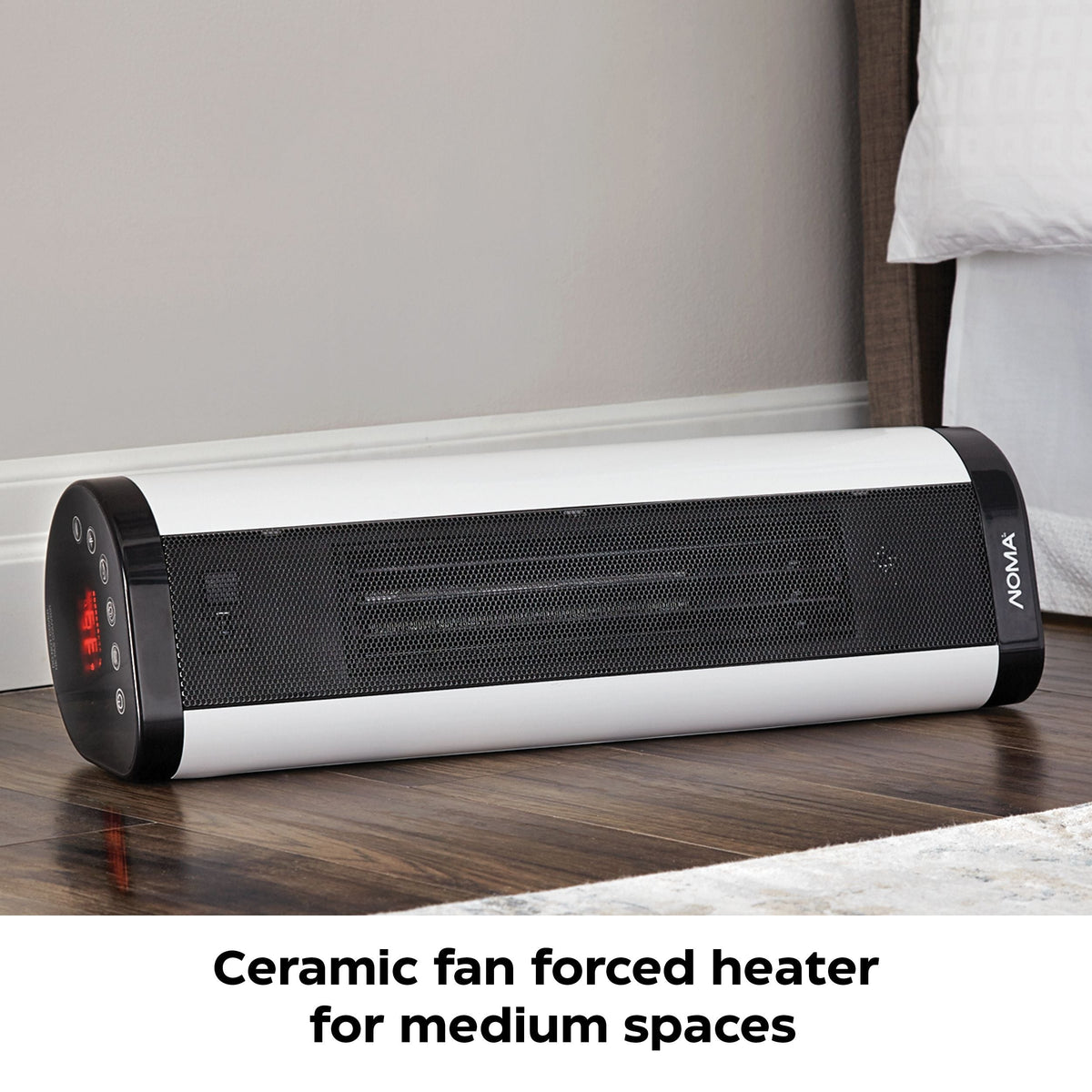 Oscillating Tower/Baseboard Heater withRemote Control & Thermostat, 1500W, White