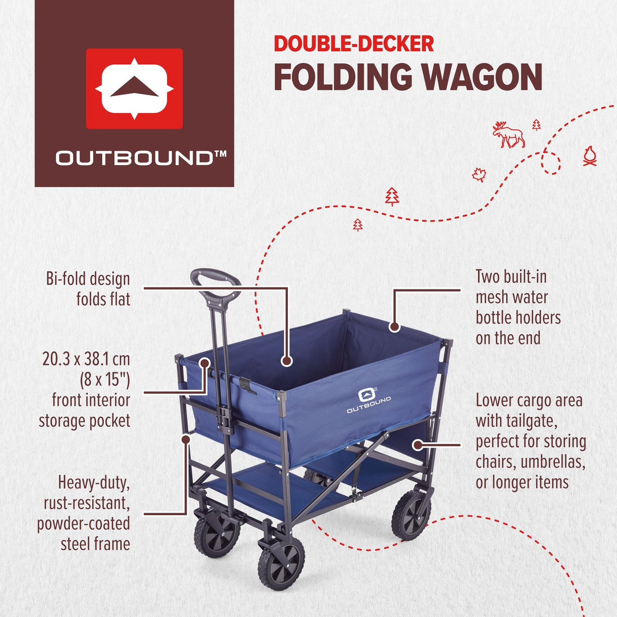 Outbound Double-Decker Outdoor Utility Wagon