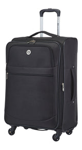 Outbound Softside Spinner Wheel Medium Travel Luggage Suitcase, Black, 24-in