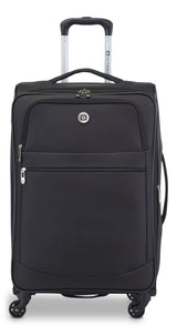 Outbound Softside Spinner Wheel Medium Travel Luggage Suitcase, Black, 24-in