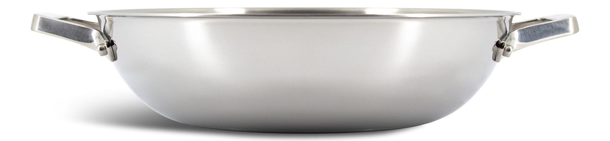 3-Ply Clad Stainless Steel Wok, 32-cm