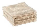 All-Purpose Ribbed Cotton Terry Square Dish Cloths, Beige, 4-pk