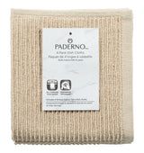 All-Purpose Ribbed Cotton Terry Square Dish Cloths, Beige, 4-pk