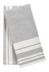 All-Purpose Striped Cotton Terry Kitchen Towels, Grey, 2-pk