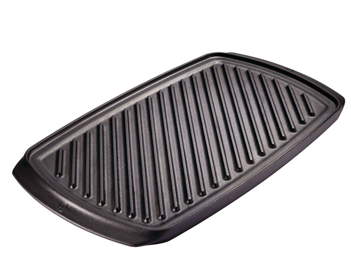 Signature Cast Iron Reversible Grill & Griddle, BBQ & Oven Safe, Black, 20-in x 10-in