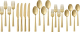 Summerside Champagne Matte Stainless Steel Flatware Set, Serves 4, 20-pc