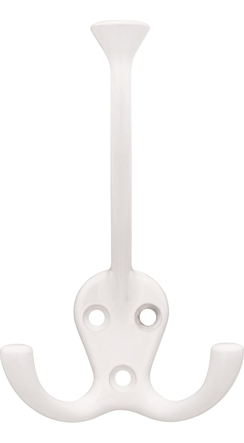 Stainless Steel Single Tri-Hooks, White, 3-pk H1694