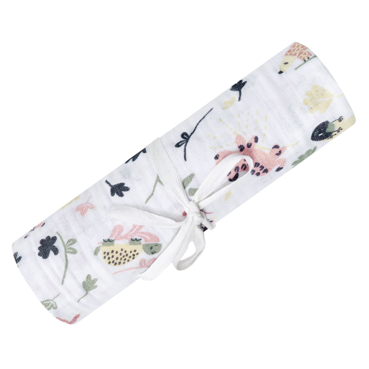Cotton Muslin Baby Swaddle Blanket, Jungle Lotus