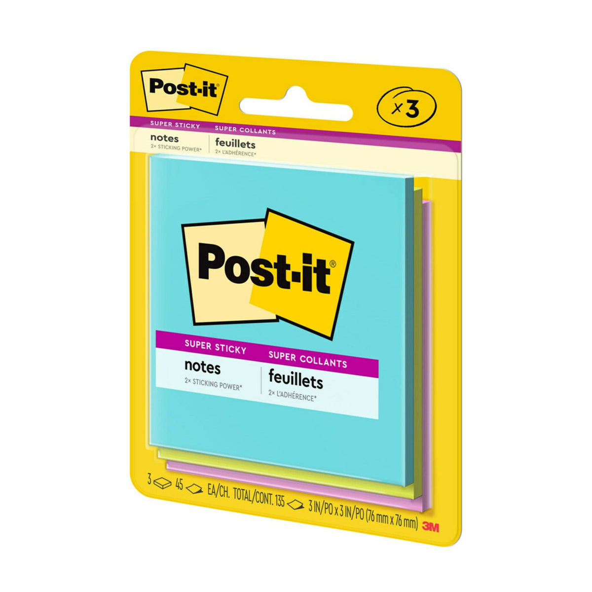 Super Sticky Notes Supernova Neons Notes, 3-pk