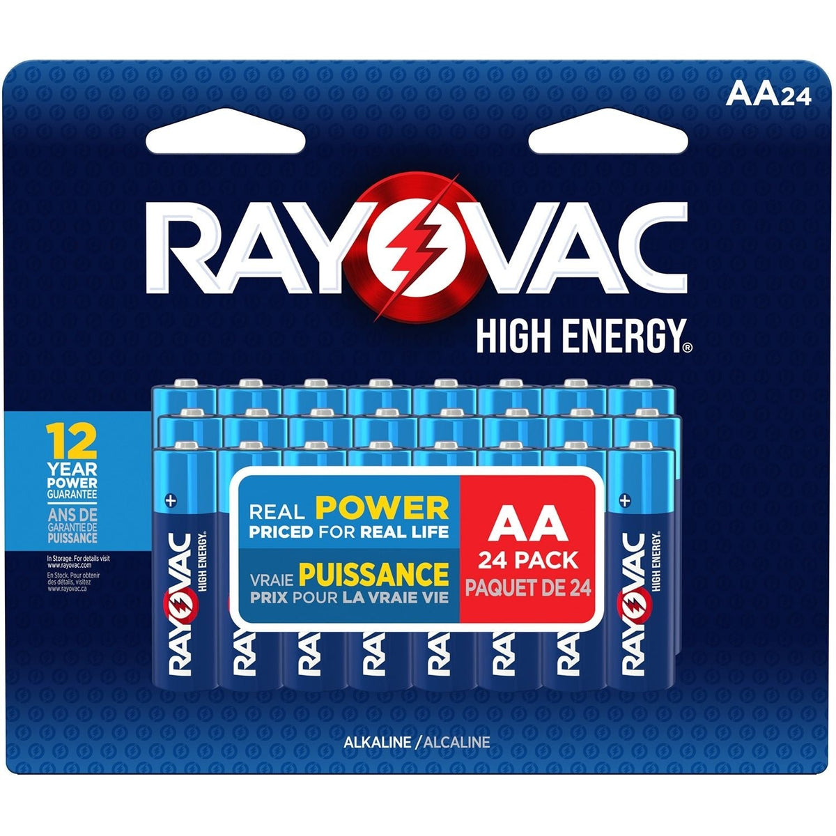 HIGH ENERGY AA Alkaline Batteries, Long Lasting, All Purpose, 24-pk