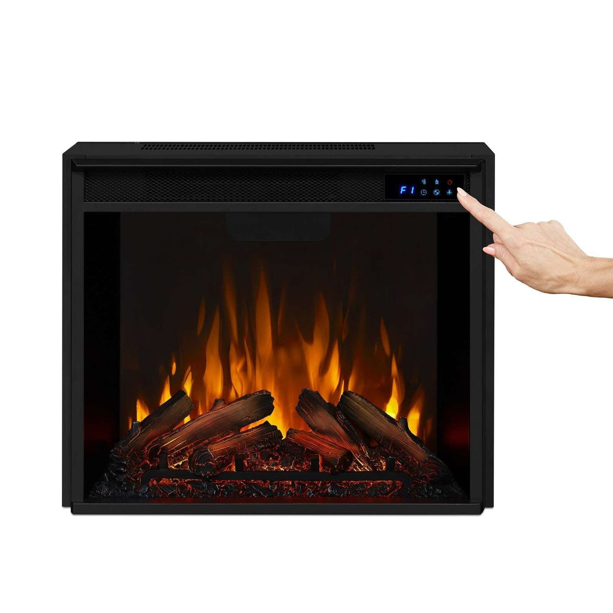 Fresno Media Indoor Electric Fireplace TV Stand, 72-in, 1500W, Black