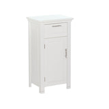 Home Somerset Single Door Bathroom & Laundry Storage Cabinet with Drawer & Adjustable Shelf, White