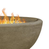 Riverside Oval Concrete Propane Fire Pit in Glacier Gray, 48-in