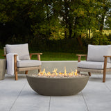 Riverside Oval Concrete Propane Fire Pit in Glacier Gray, 48-in