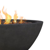Riverside Round Concrete Gas Fire Pit in Shale, 36-in