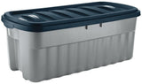 Roughneck Jumbo Storage Box with Lid, 189-L, Grey/Blue