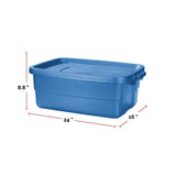 Roughneck Stackable Storage Box with Lid, 38-L, Blue