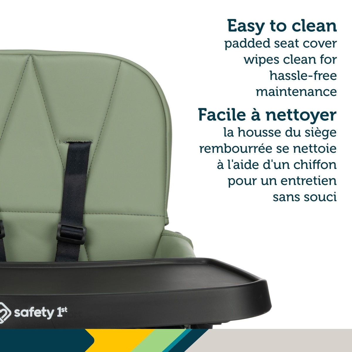 Lily Compact Foldable Mineral Green High Chair