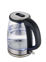 Cordless Electric Glass Kettle with Auto Shut Off, Black/Stainless Steel, 1.7-L