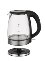 Cordless Electric Glass Kettle with Auto Shut Off, Black/Stainless Steel, 1.7-L