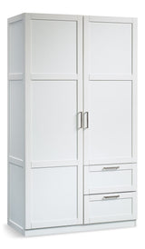 2 Door 2 Drawer Wardrobe, White