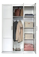 3 Door Wardrobe Shaker, White