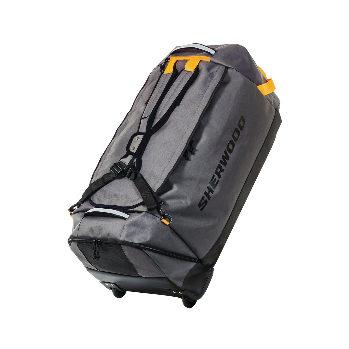 Convertible Hockey Bag with Backpack Straps, Wheeled, Senior, Grey, 34-in