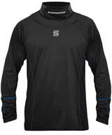 Hockey Long Sleeve Top with Integrated Neck Guard, Senior/Men, Black, Assorted Sizes