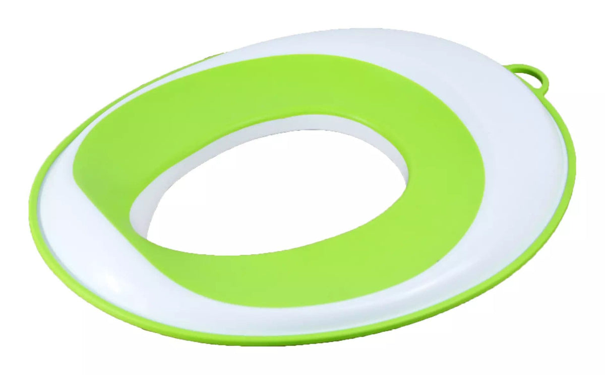 Kids' Potty Training Toilet Seat, Anti-Slip Edges, White/Green
