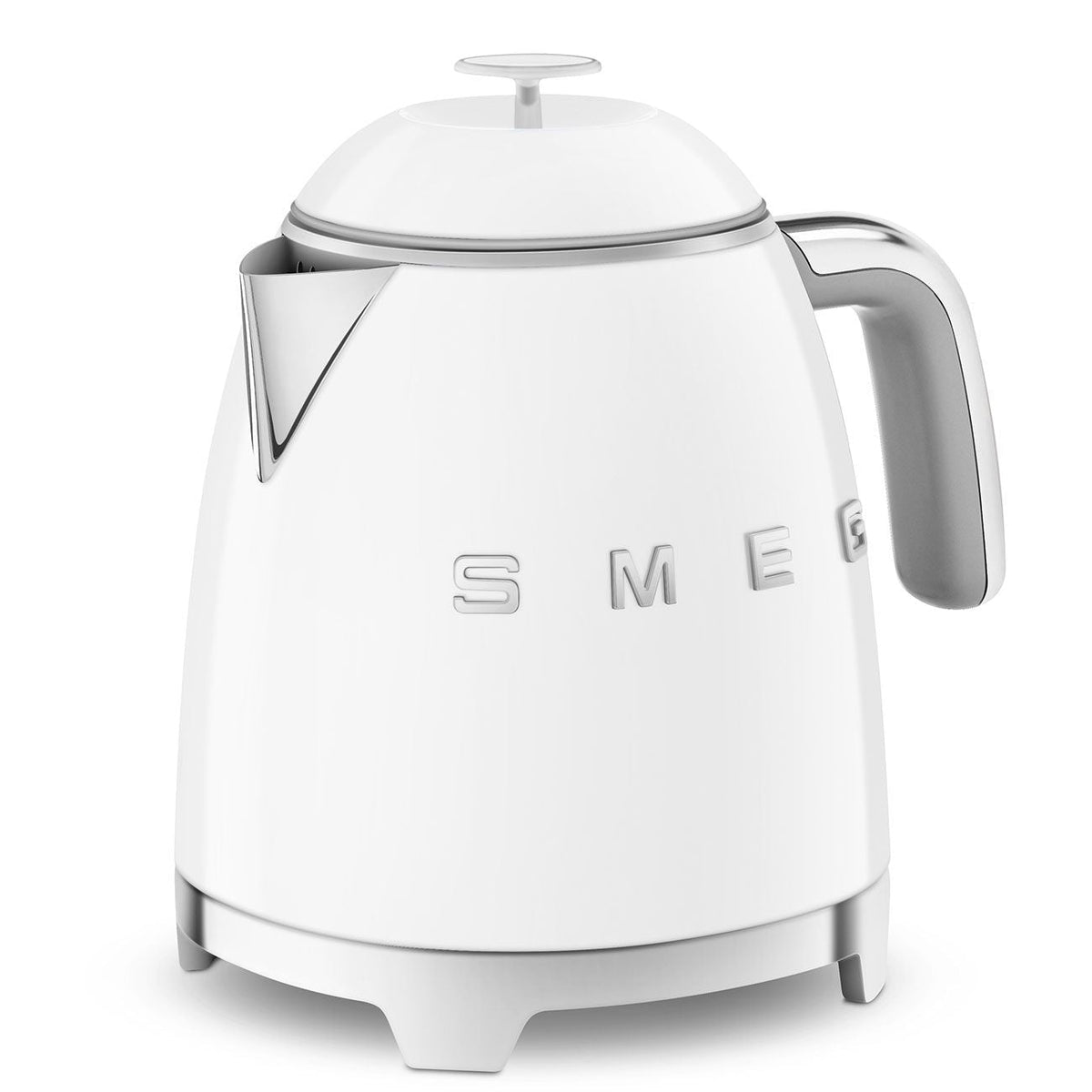 50's 1400W Retro Style Electric Mini Countertop Kettle with Cordless Base, White, 0.8-L