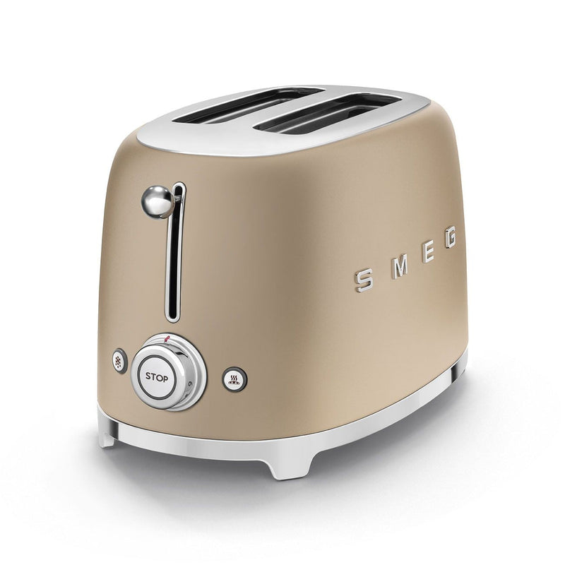50's Retro Style Wide Slot Pop Up Electric Toaster with 6 Settings, 2-Slice, Champagne X3892