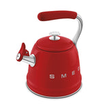 Traditional Stove Top Whistling Kettle, Red, 2.3-L