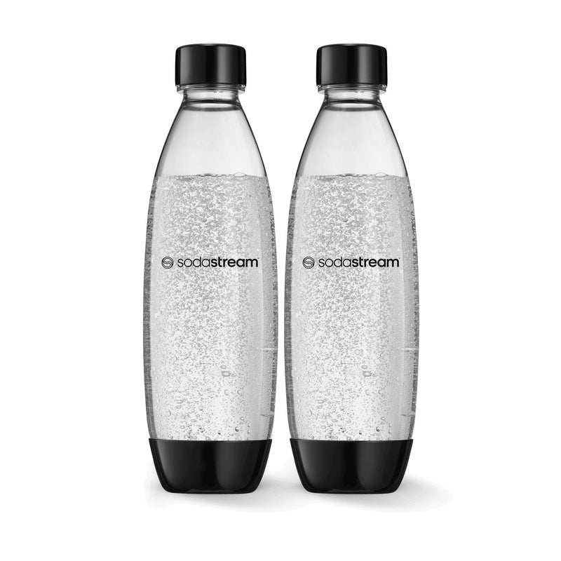 Slim Carbonating Bottle, Dishwasher Safe, BPA-Free, Black, 1-L, 2-pk P474