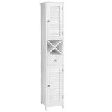 Home 1-Drawer White Storage Cabinet with Shutter Doors