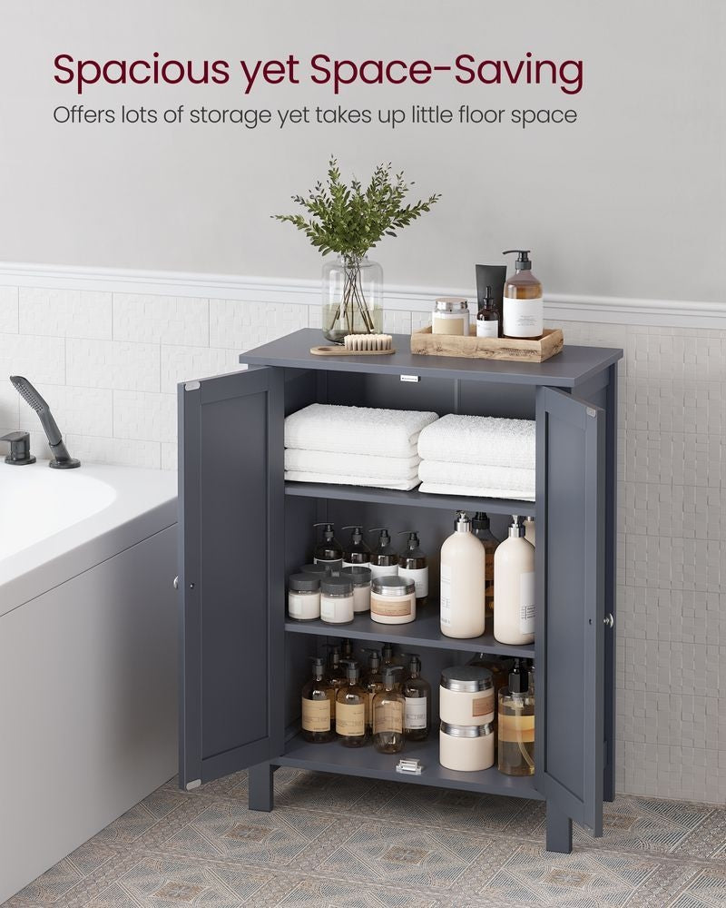 Home Dove Grey Floor Cabinet with 2 Adjustable Shelves