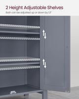 Home Dove Grey Floor Cabinet with 2 Adjustable Shelves
