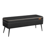 Home Mid-Century Ink Black Ottoman Storage Bench