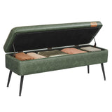 Home Modern Forest Green Ottoman Storage Bench