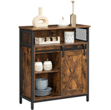 Home Rustic Brown Cabinet with Sliding Door