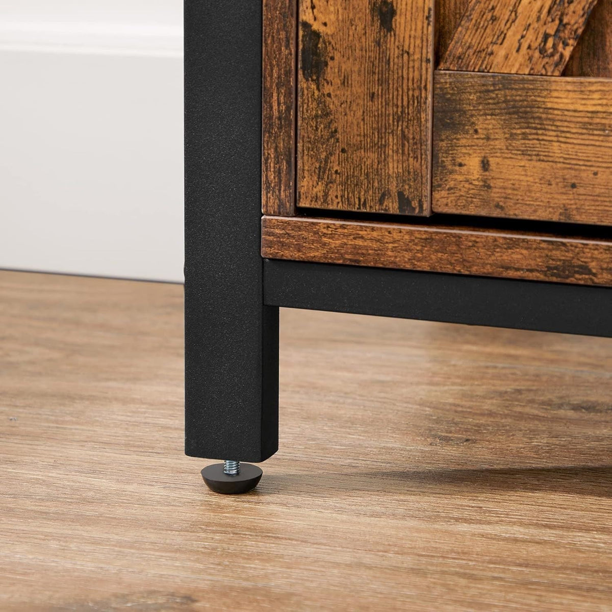 Home Rustic Brown Cabinet with Sliding Door