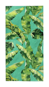 Palm Spring Rectangle Paper Disposable Guest Towel Napkins, Green, 8-in, 20-pk, 3-ply, for Summer Party