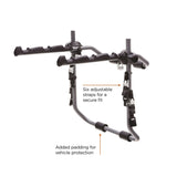 SR3162 Back-Up 3-Bike Trunk Mount Bike Rack with 6 Adjustable Straps, Granite Grey