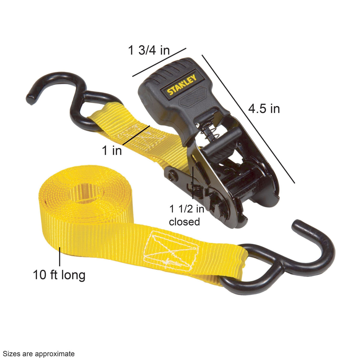 1,500-lb Tie Downs, Weatherproof, 10-ft, 2-pk