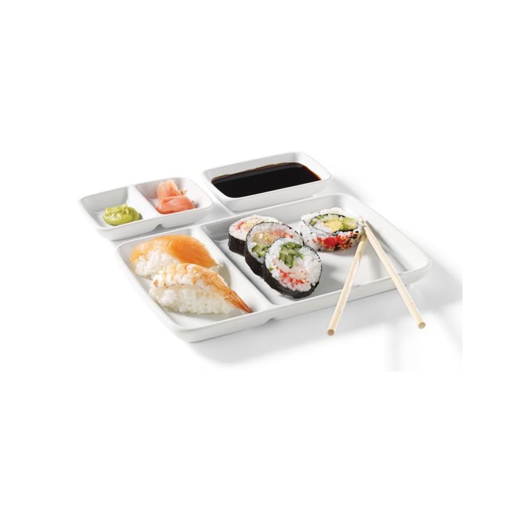 Oven & Dishwasher Safe Ceramic Fondue Plate, Serves 2, 6-pc