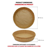 Round Non-Stick Parchment Paper Air Fryer Liner, 50-pk