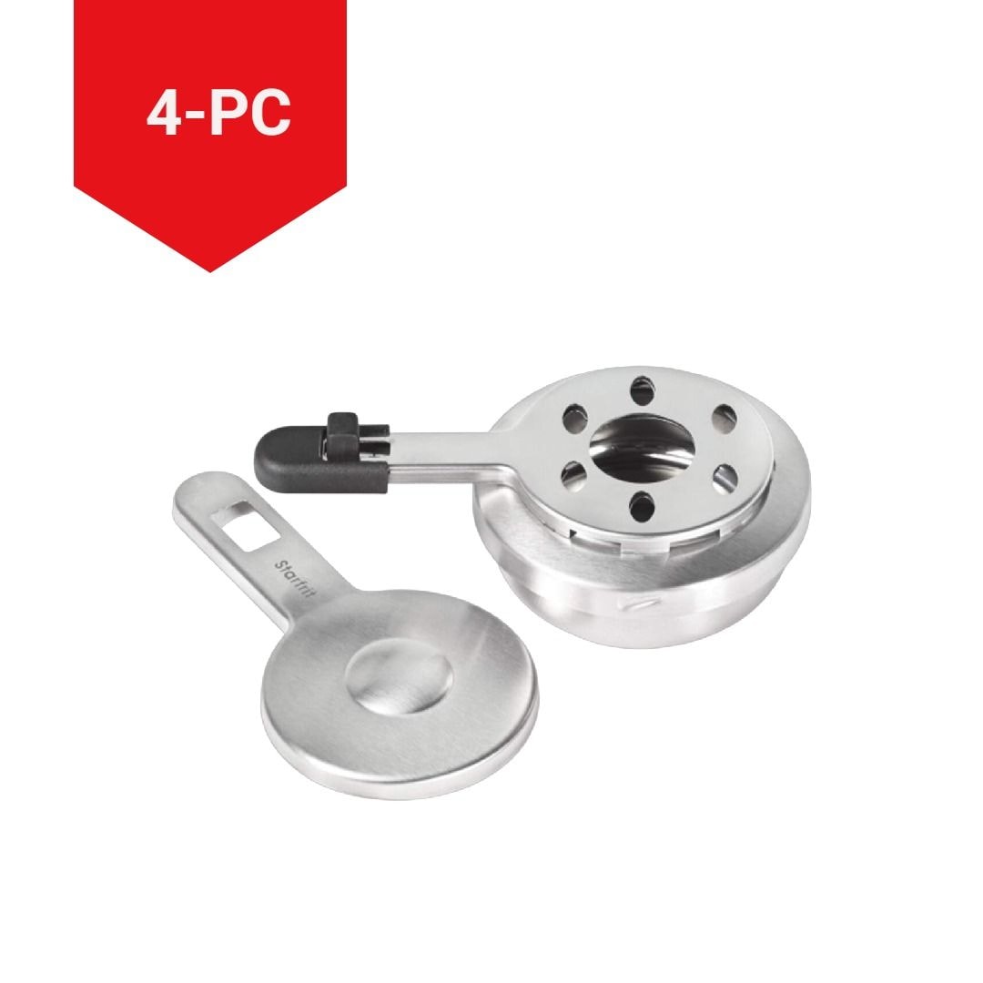 Stainless Steel Fondue Burner Set, One-Size, Adjustable, 4-pc