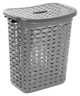Weave Laundry Hamper, Plastic, Grey
