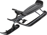 GT King Size Kids' 2-Person Winter Snow Racer Sled with Steering Wheel & Brakes, Grey