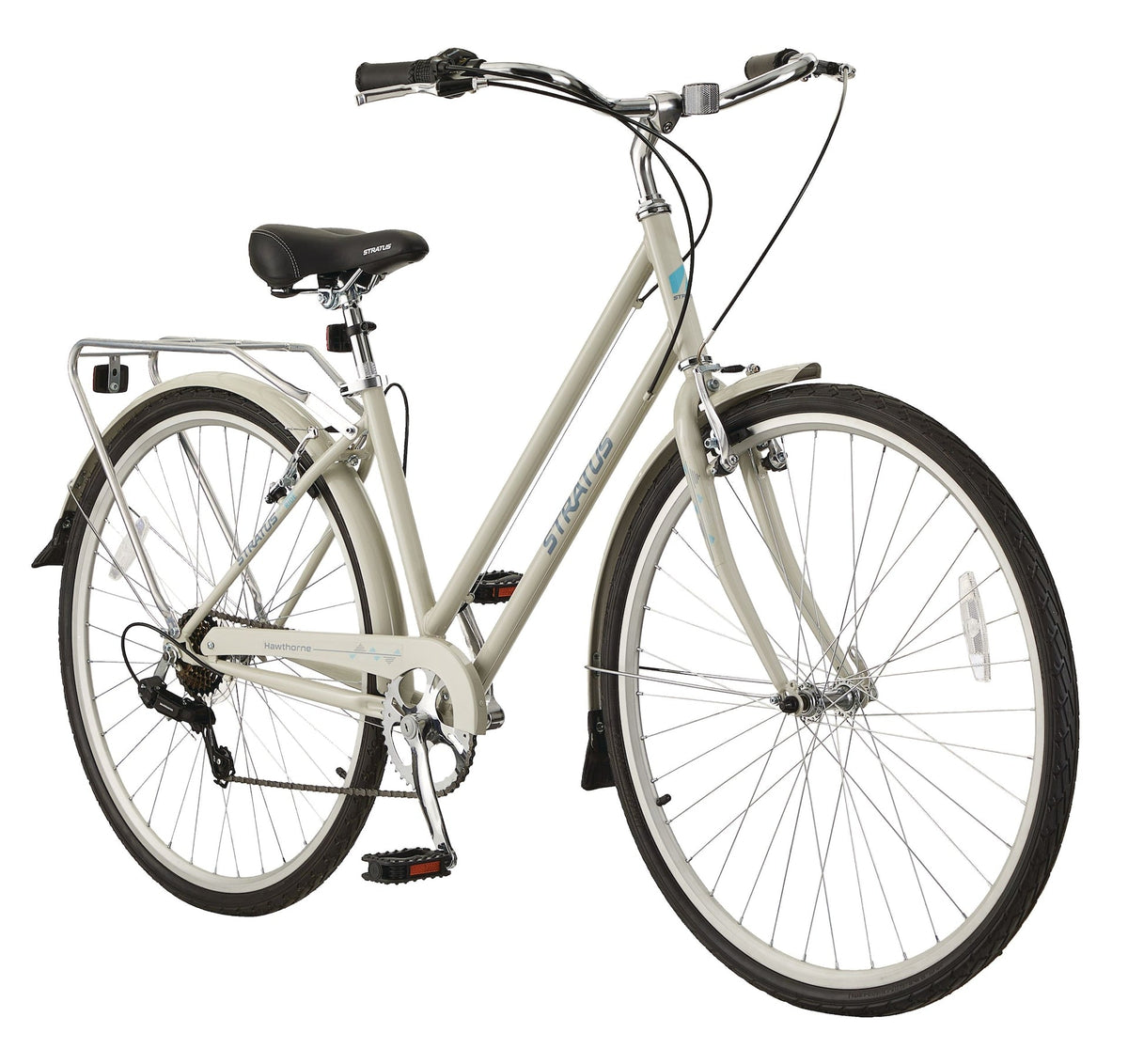 Hawthorne Adult Bike, 700C, 7-Speed, Alloy V-brakes, Grey